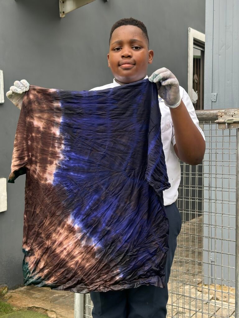 Tie-dye project: indigo and brown