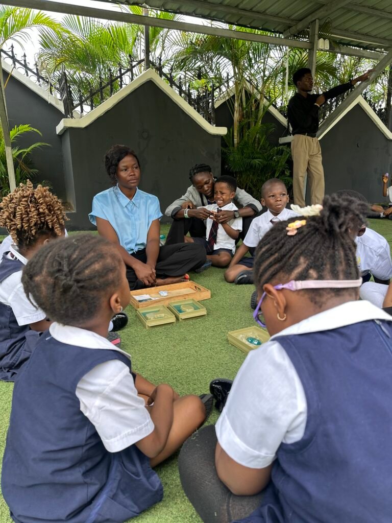 Learning together on the lawn